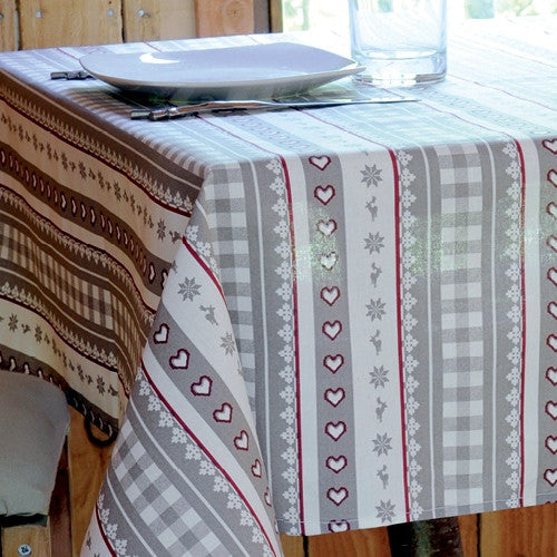 Akrylduk med juleborder – 155 cm bred