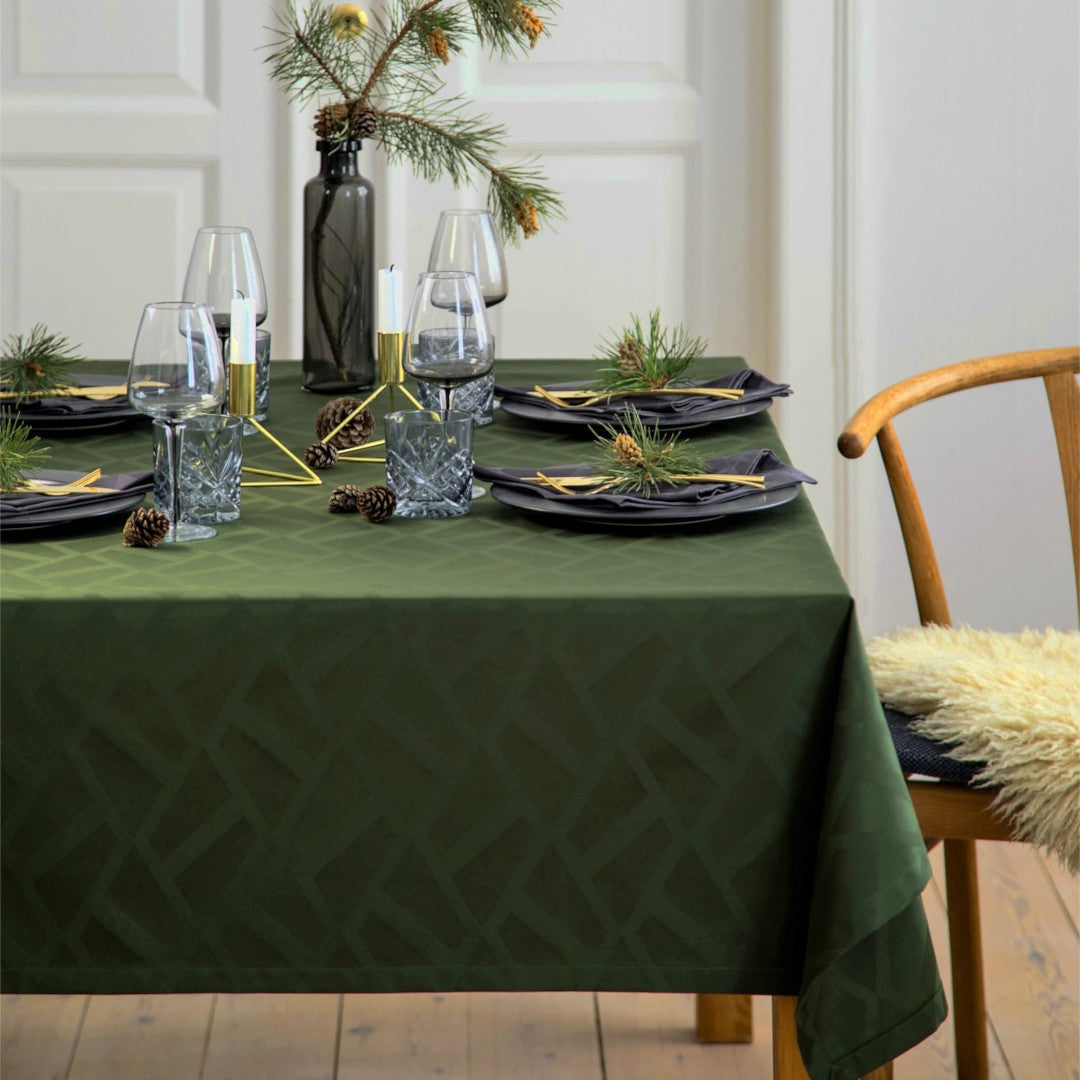 Compliments damaskduk Ice, grønn - 140 x 320 cm