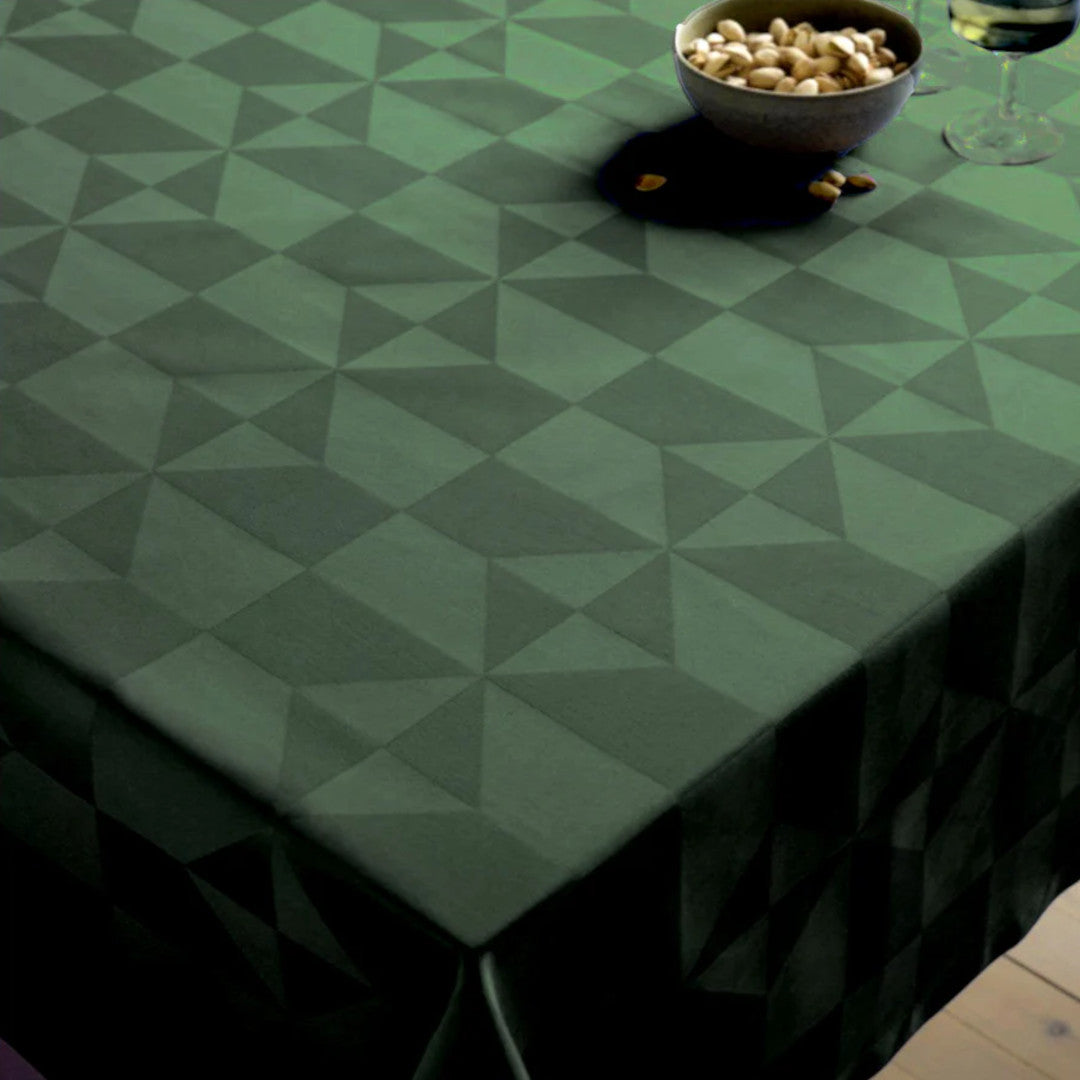 Compliments damaskduk Wind, forest green - 140 x 270 cm