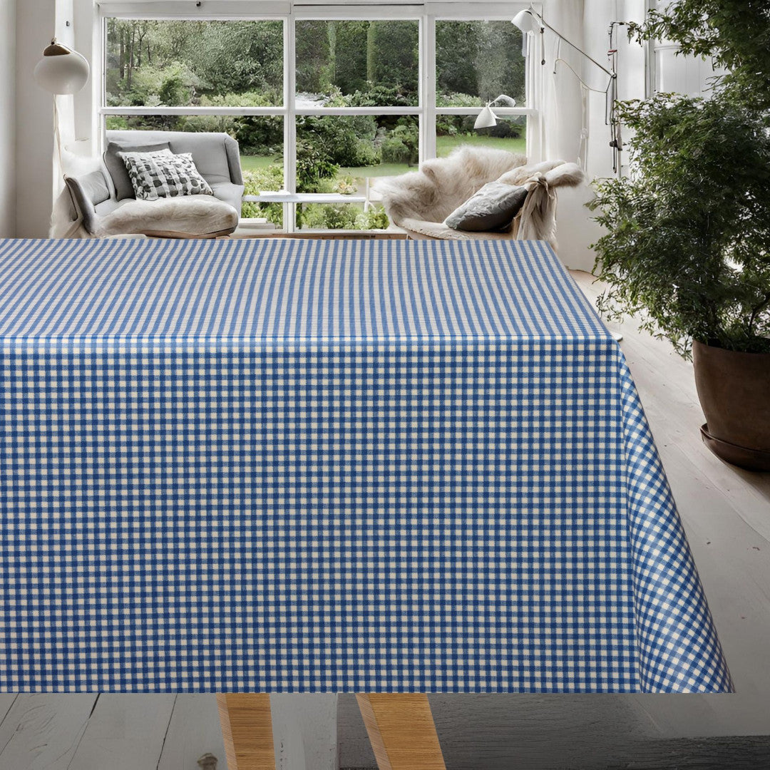Cuddy blå og hvit rutet - Akrylduk med små blå og hvite ruter