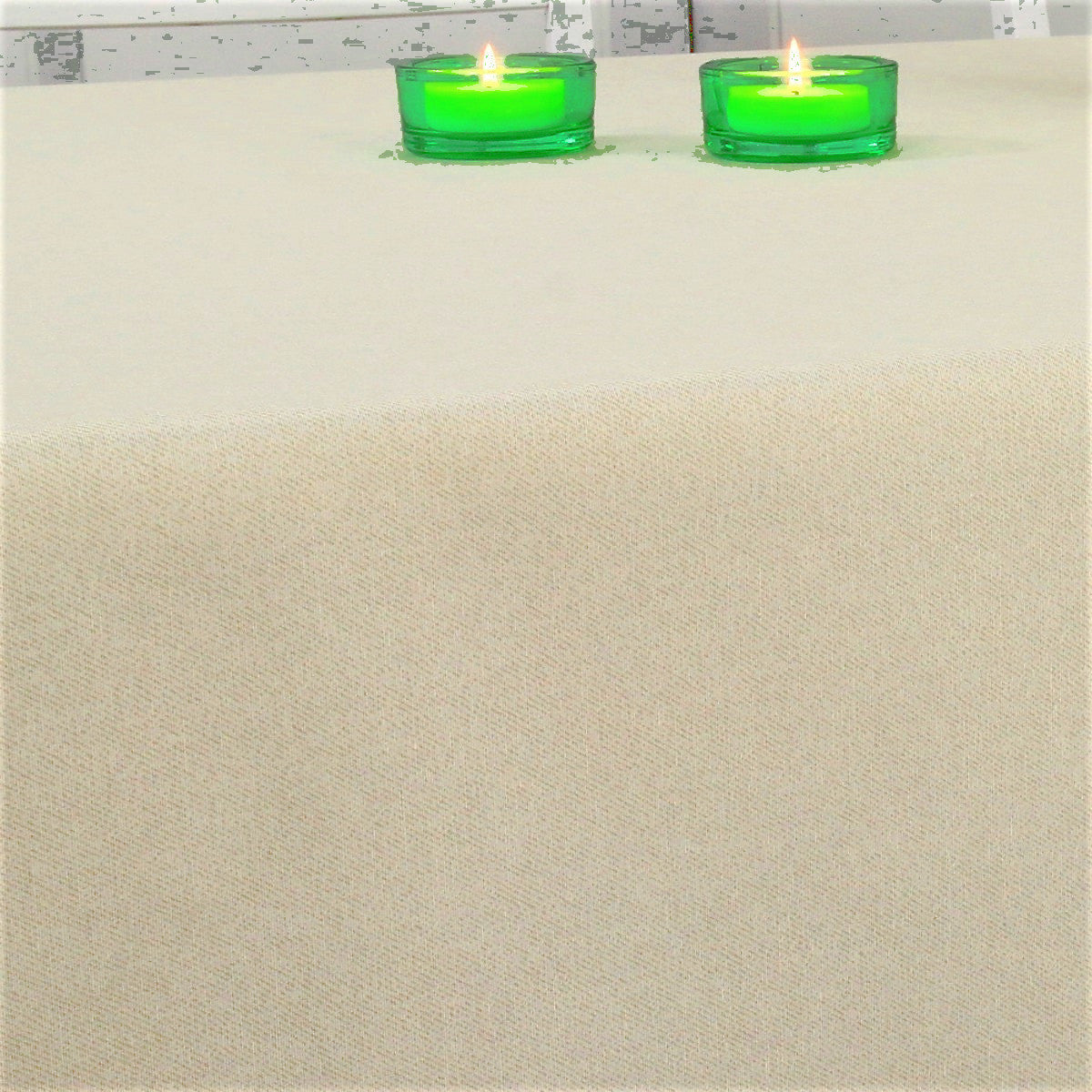 Ensfarget akrylduk i off white/beige - Dali, 180 cm bred