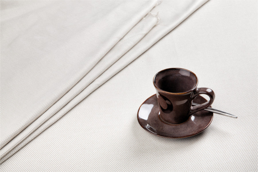 Opal – linstruktur Ø 240 cm rund damaskduk hvit