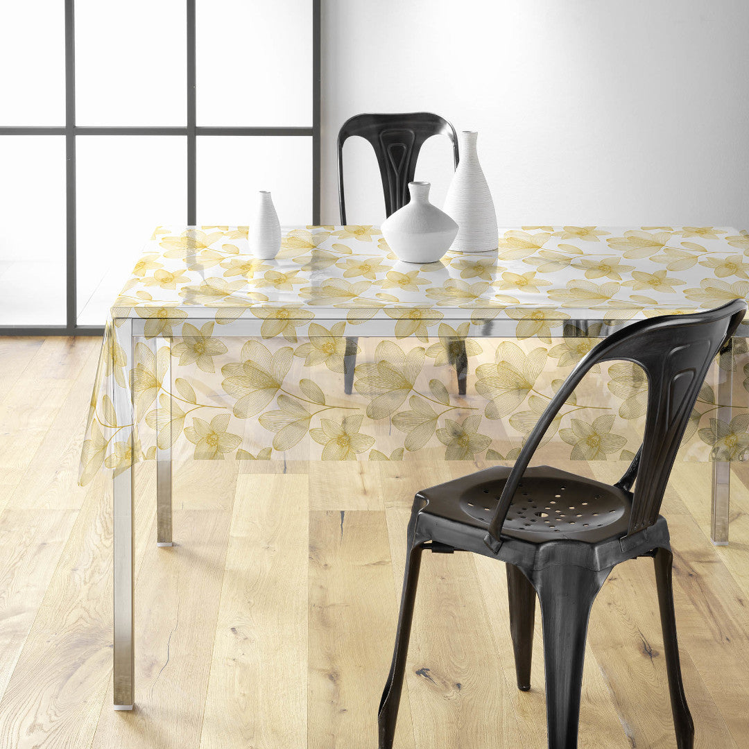 Danela Gold Glitter – Kraftig gjennomsiktig voksduk, strekblomster og glittereffekt, miljø