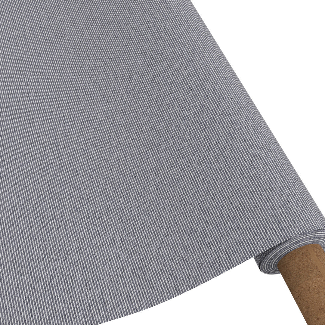 Den Nålestiplete Blå – Rund akrylduk med striper og antiskli