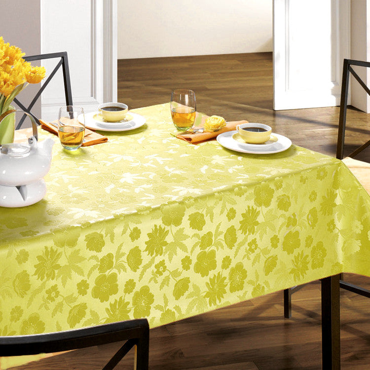 Damask voksduk – Diamond grønn, 140 cm bred