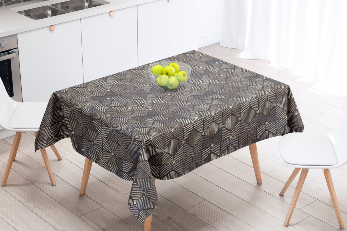 Diego Grå - Akrylduk med flott grafisk mønster - 155 cm bred