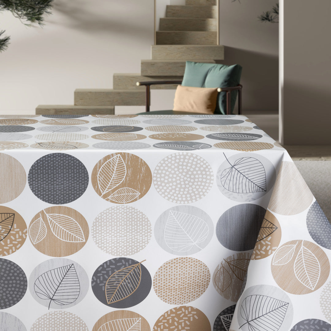 Høstcirkler – voksduk i bordoppsett med høstfarger