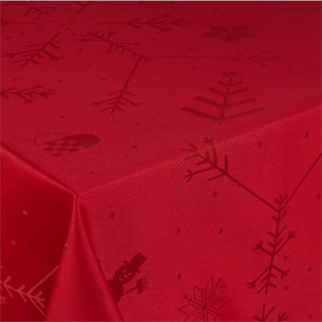 Engholm Noel damaskvevd juleduk, rød - 150 x 270 cm, hjørne