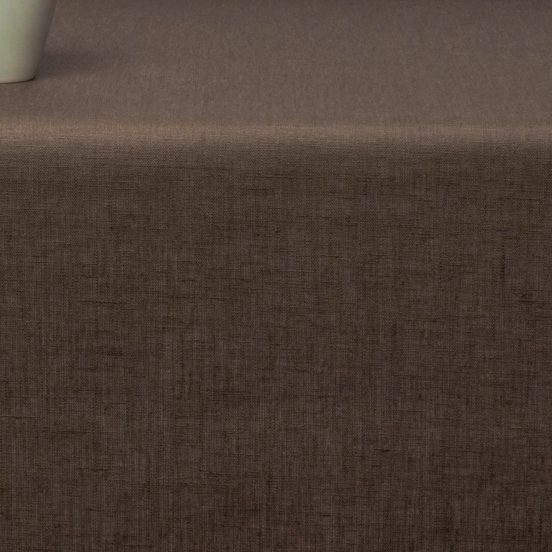 Ensfarget duk i 100% lin coatet med akryl – Brun