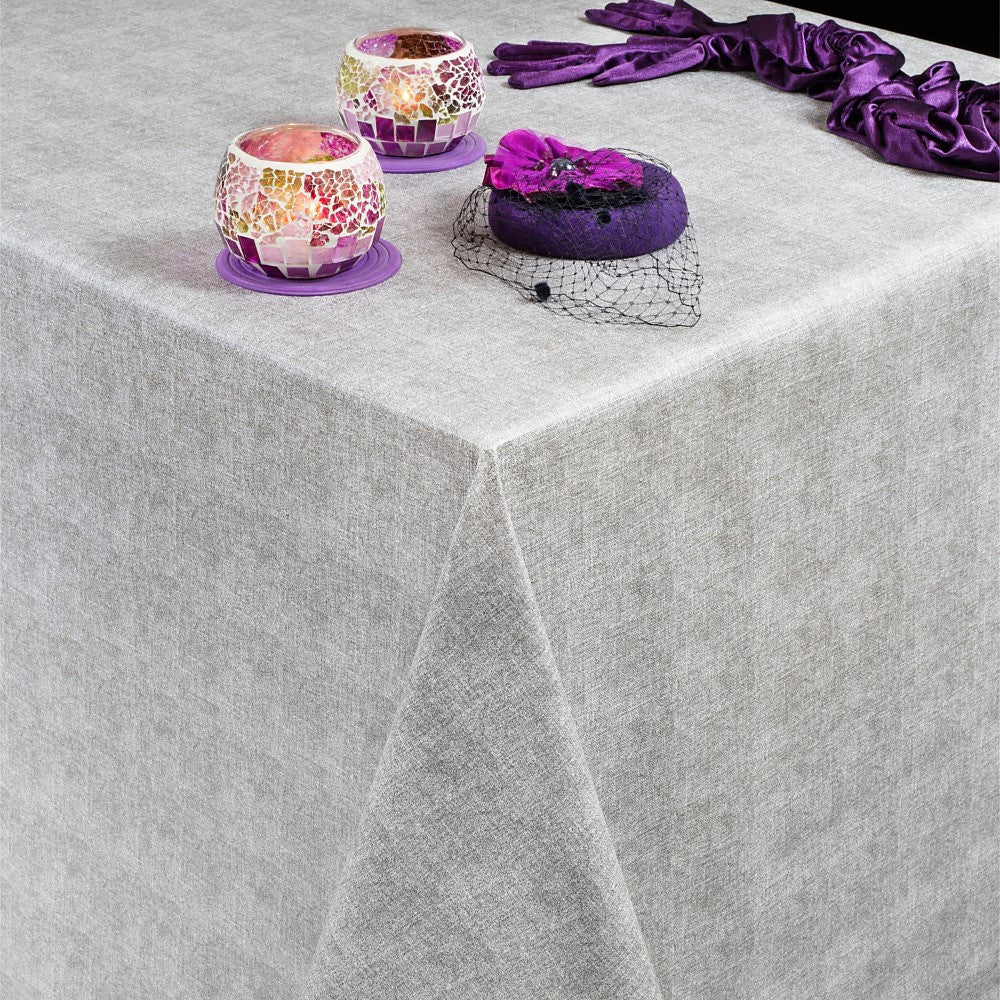 Ensfarget hørlook grå – voksduk med lett preget overflate