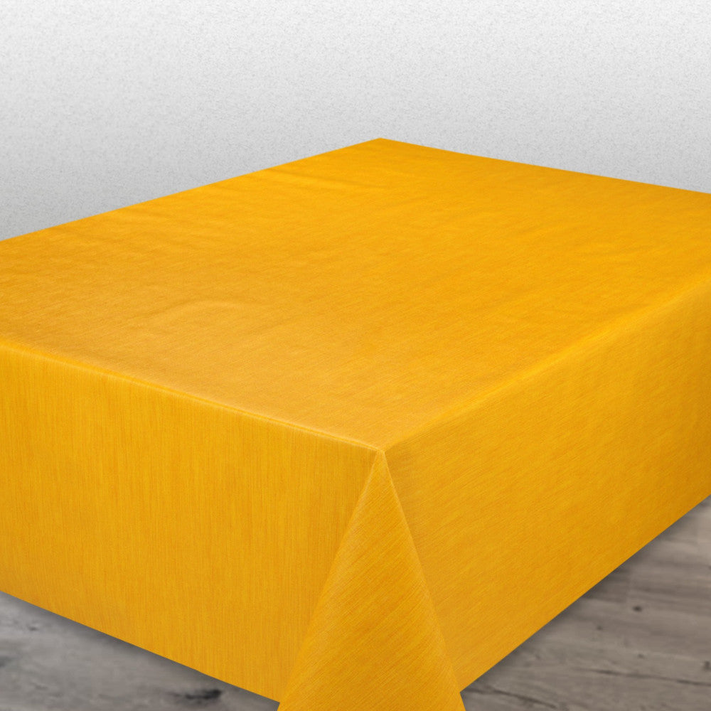Ensfarget voksduk med preget struktur, 140 cm bred – Gul