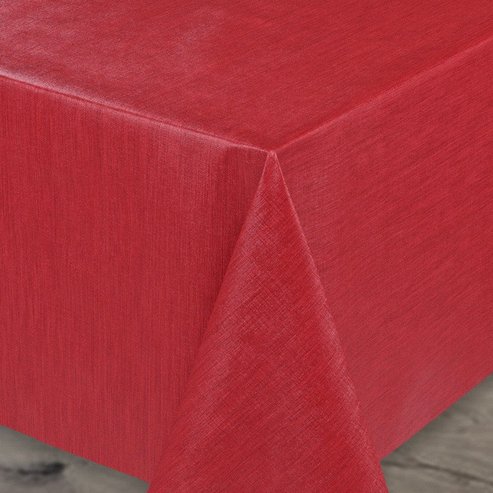 Ensfarget voksduk med preget struktur, 120 cm bred – Rød
