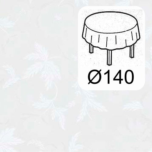 Rund “damask” voksduk, Diamond hvit, Ø140 cm