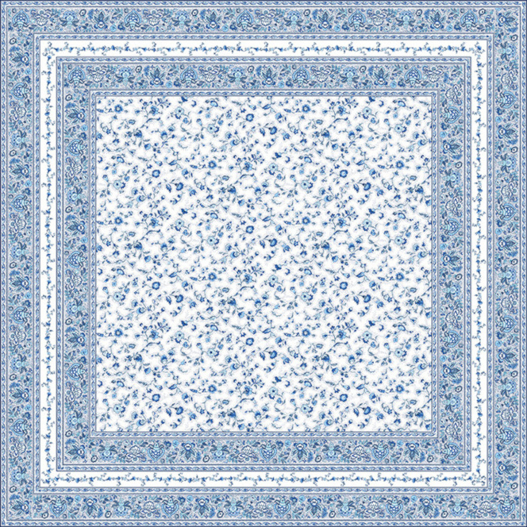 Fleurs Des Champs Blå/hvit – Rektangulær provenceduk 160 x 300 cm, motiv