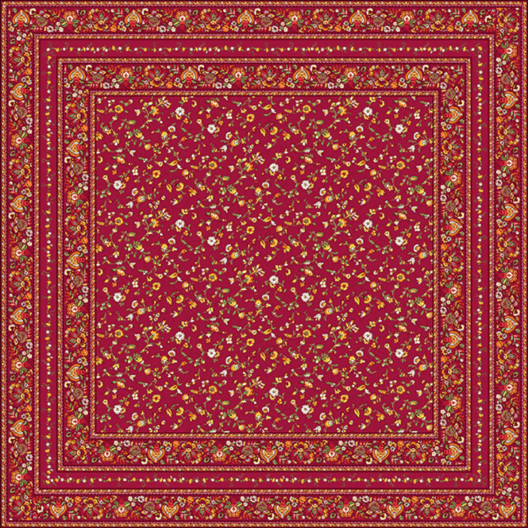 Fleurs Des Champs Rød – Rektangulær provenceduk 160 x 300 cm, motiv