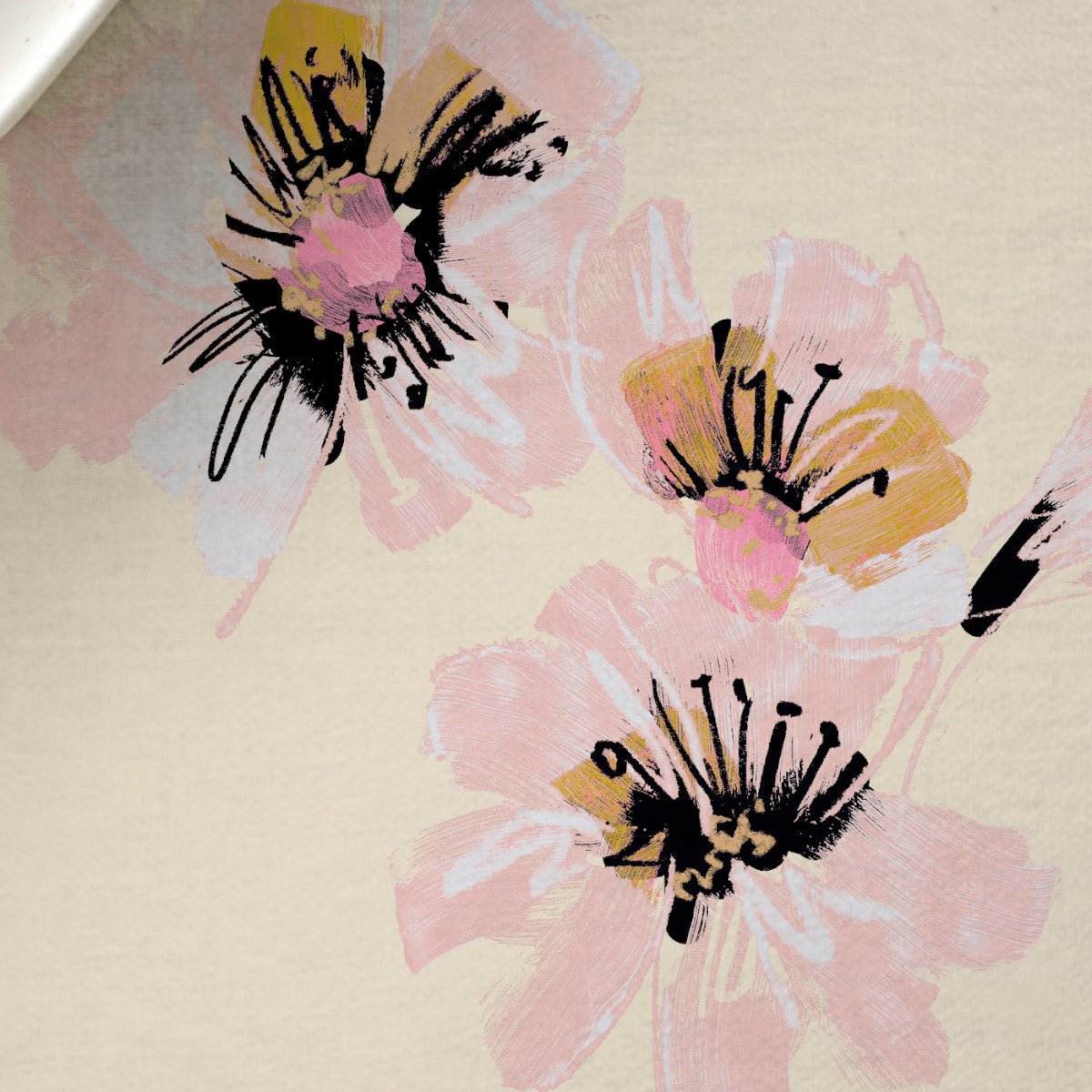 Flora Yellow – Södahl akrylduk med maleriske blomster