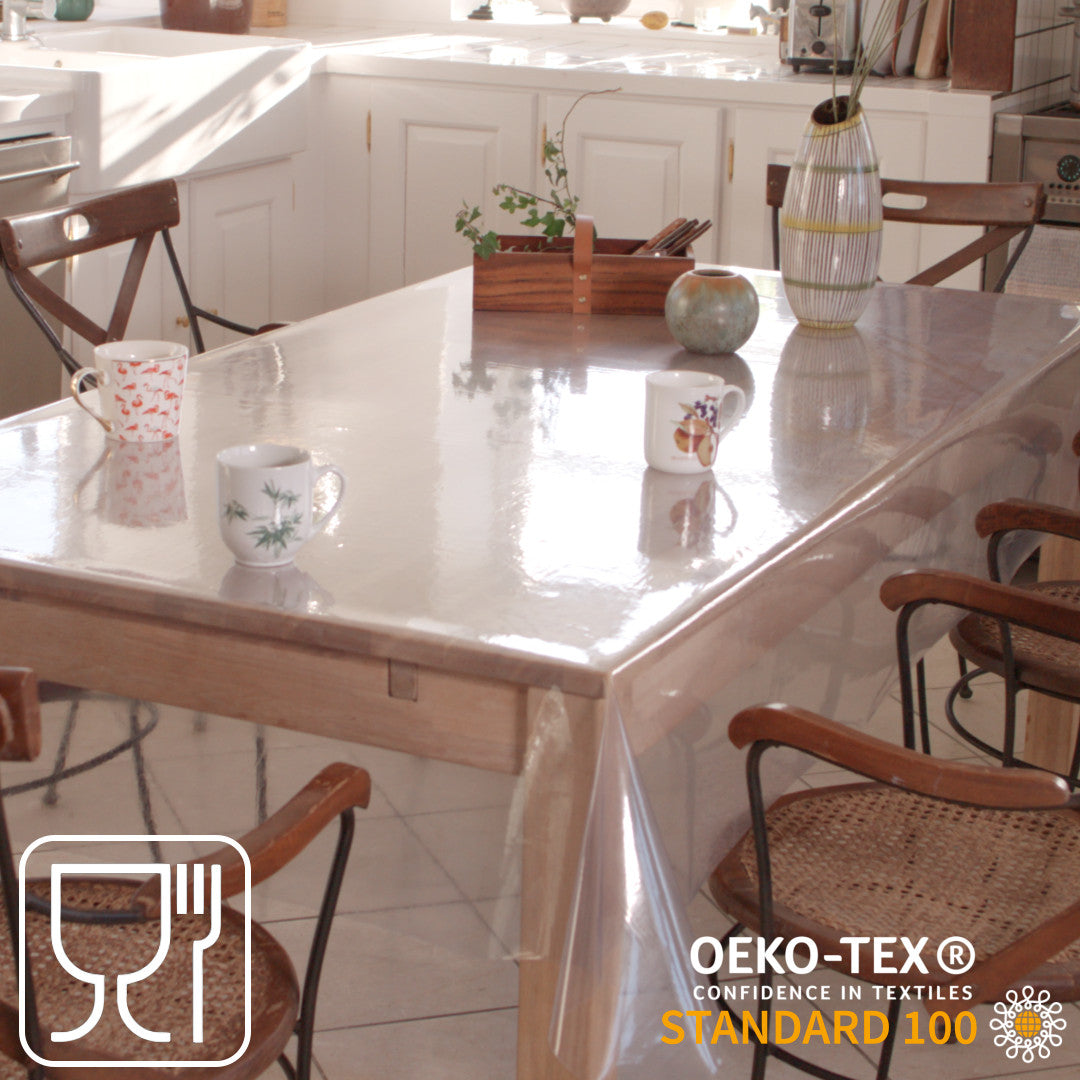 Gjennomsiktig voksduk klar plast – 0,2 mm tykk/140 cm bred