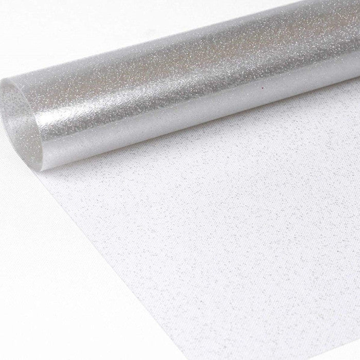Gjennomsiktig voksduk med sølvglitter