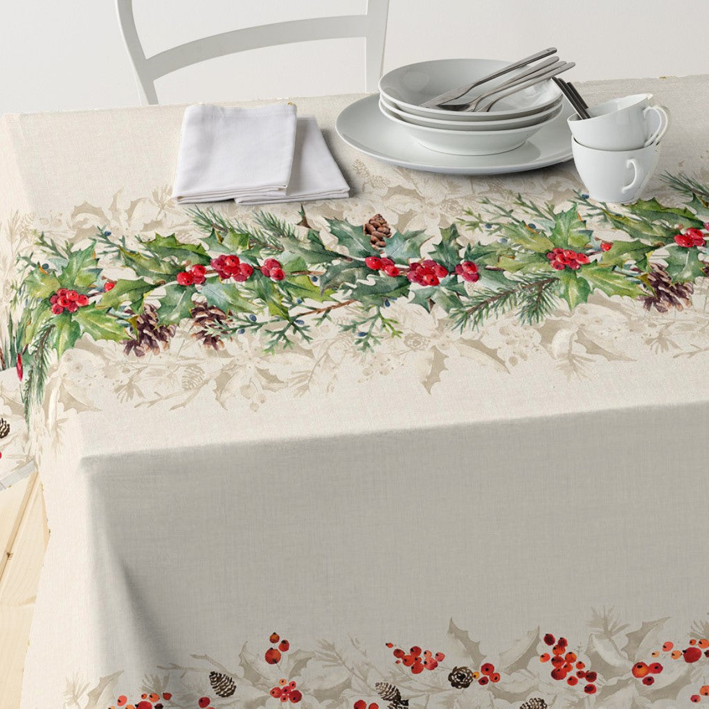 Gloria – Juleakrylduk med vakre kongler, bær, grankvister