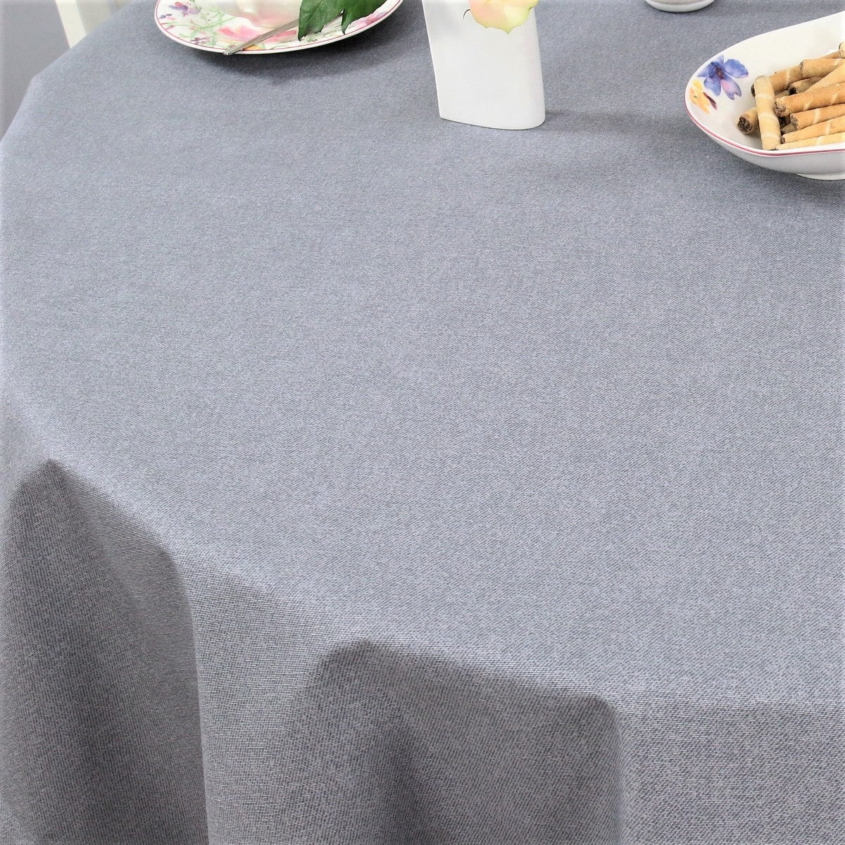 Ensfarget akrylduk i grått - Dali, 160 cm bred