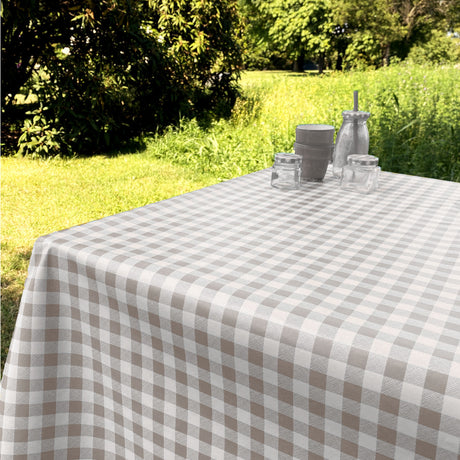 Voksduk med klassiske 1,5 x 1,5 cm ruter – 140 cm bred – grå