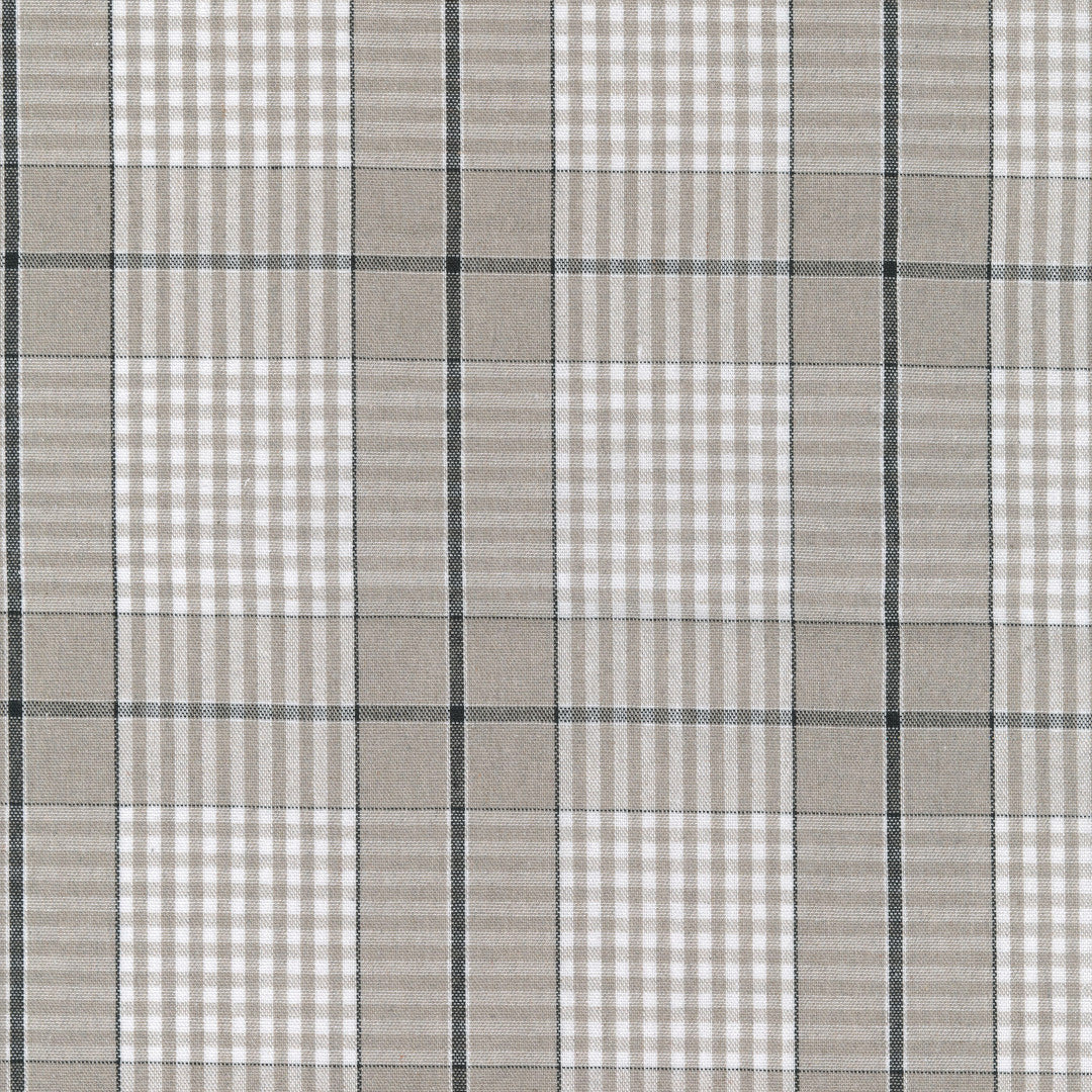 Grå Nordisk Olmer Rute – Akrylduk i rustikk hørlook, mønster