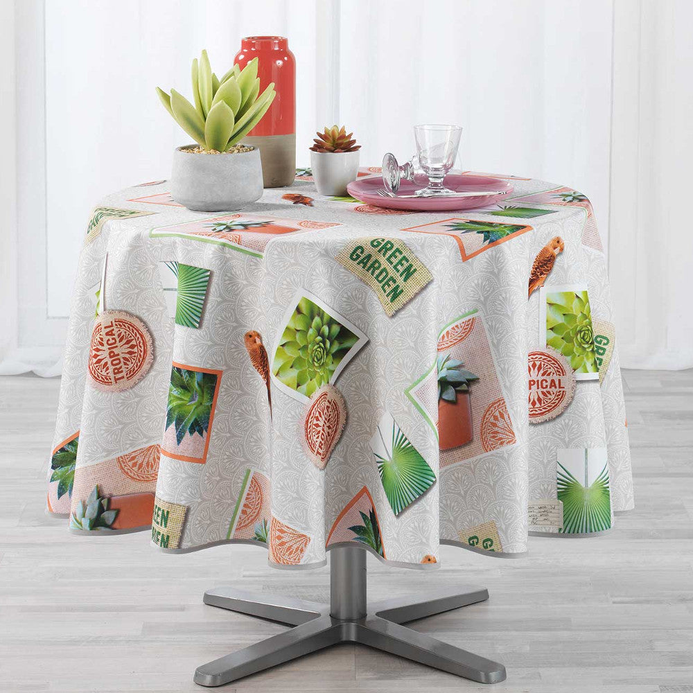 Green Garden, Ø 180 cm, rund bordduk med flekkavvisende behandling
