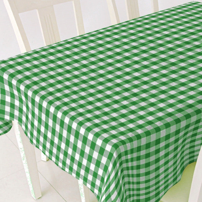 Grønn og hvit rutet voksduk, 120 cm bred