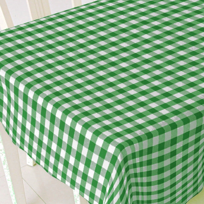 Grønn og hvit rutet voksduk, 140 cm bred