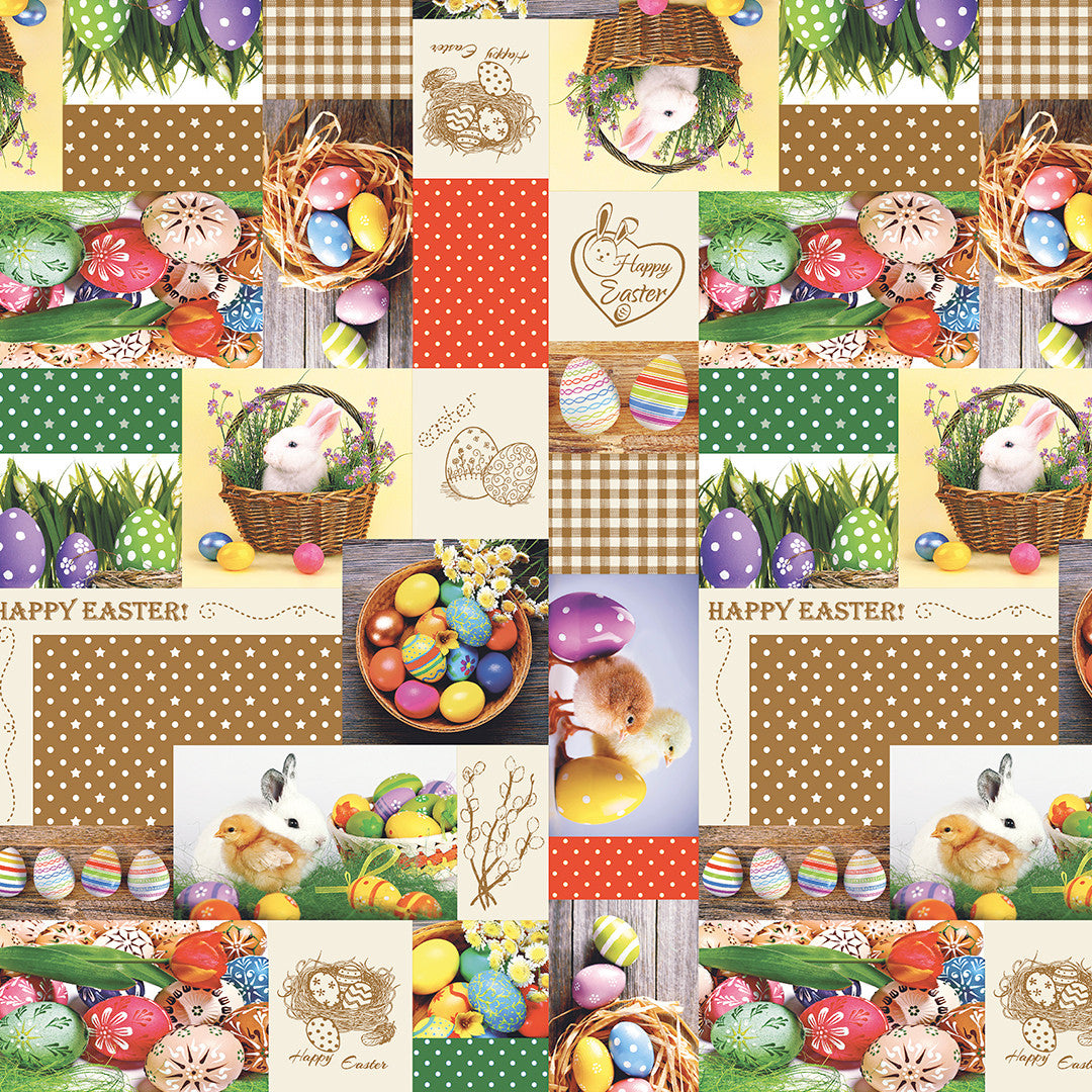 Happy Easter – herlig påskevoksduk med alt som hører til