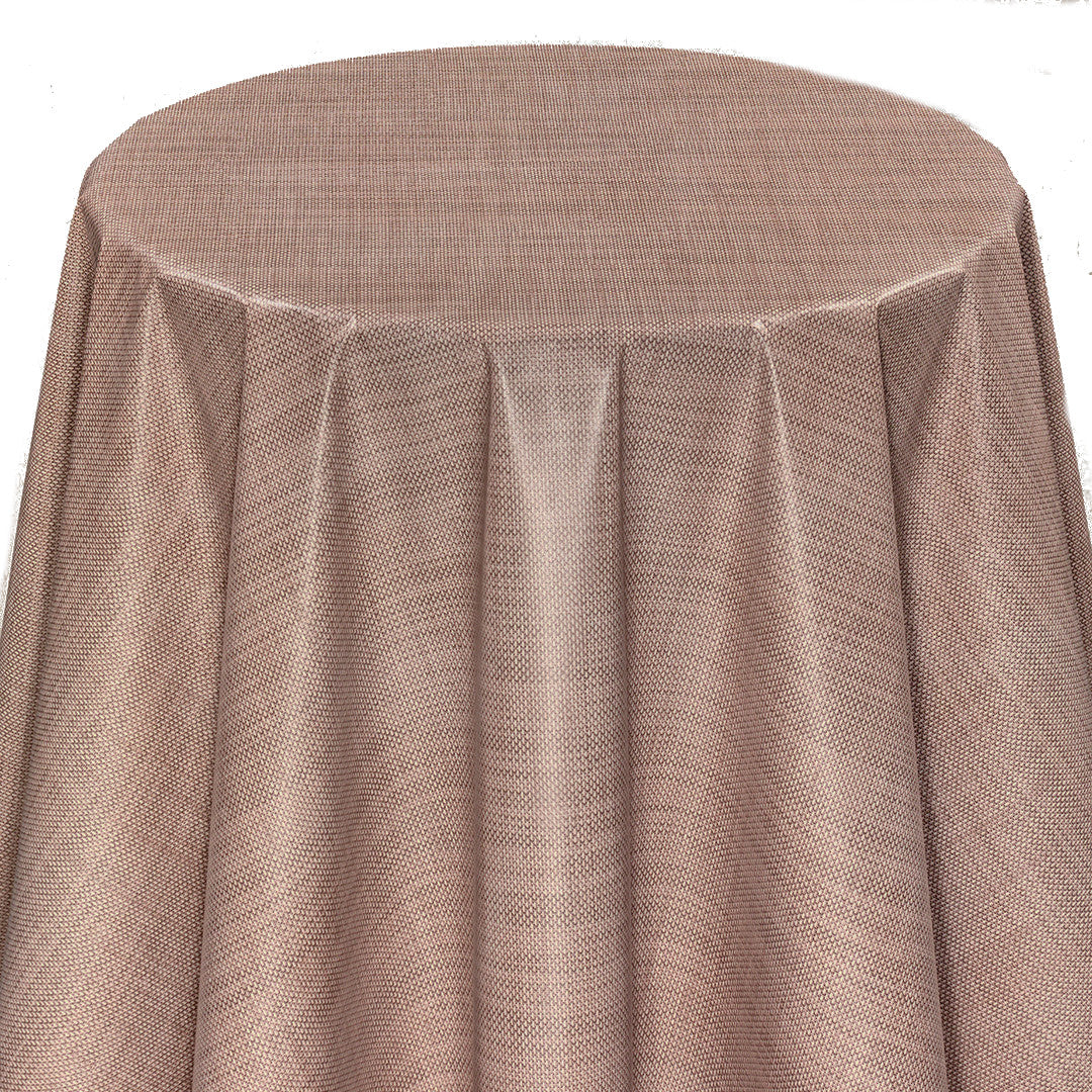 Et ikonisk design taupe – rund voksduk med hessian-look