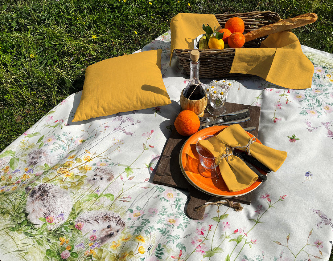 Il giardino di Henriette – Akrylduk med søte pinnsvin