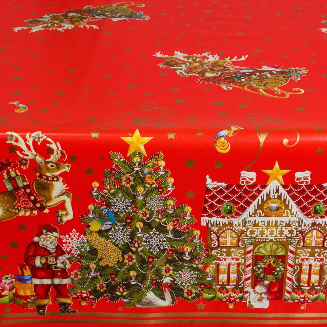 Jul i Kakehuset voksduk med detaljerte julemotiver