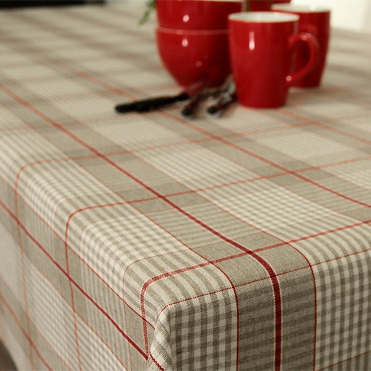 Juleduk Olmer Tern Rød – akrylduk i linlook, hjørne