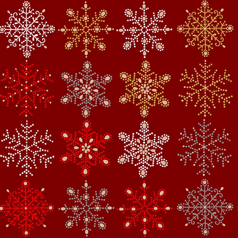 Juleduk Flake Rouge, akrylduk i bomull og polyester med lurex, 2 x akryl og teflon