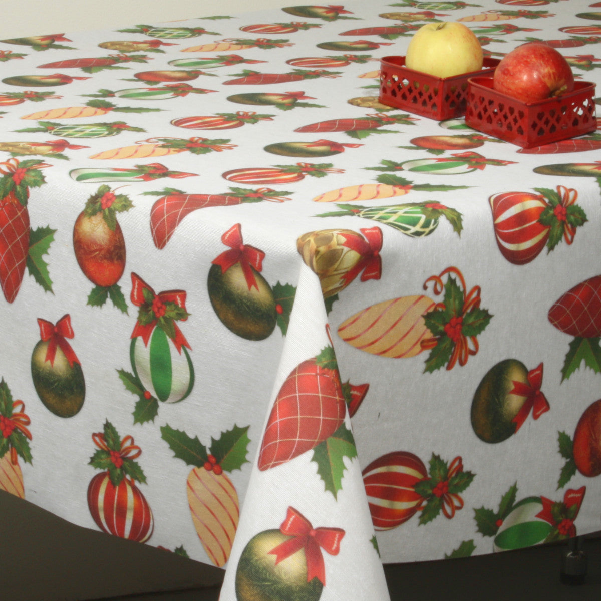 Juleduk – Akrylduk med fargerike julekuler