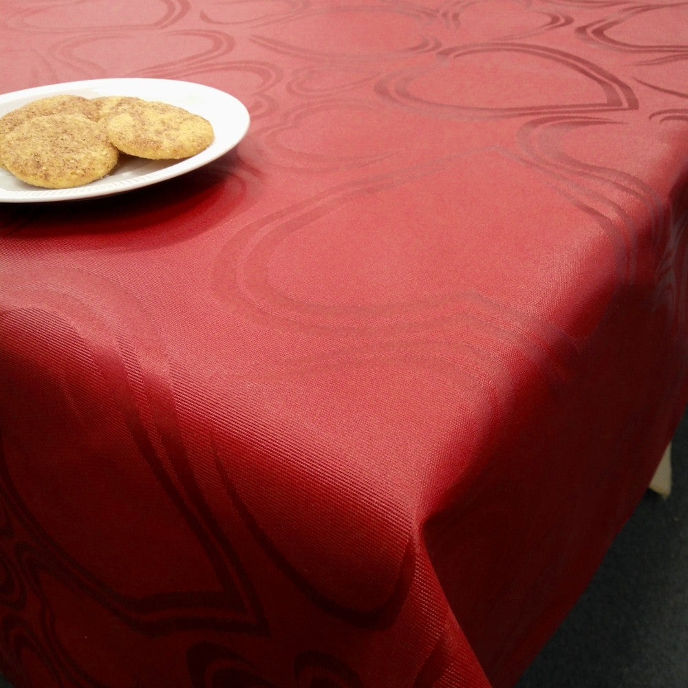 Juleduk Old Heart – Akrylduk med hjerter, burgunder