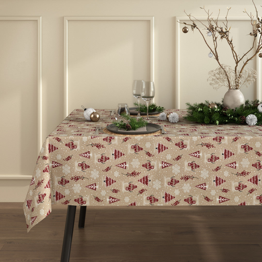 Juleduk Snømenn og Glitter – Sjarmerende akrylduk med glittereffekt, miljø