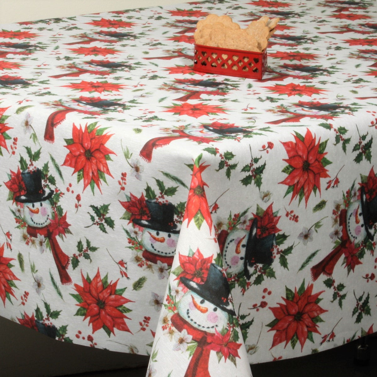 Juleduk – Akrylduk med Snømannen og Julestjerner