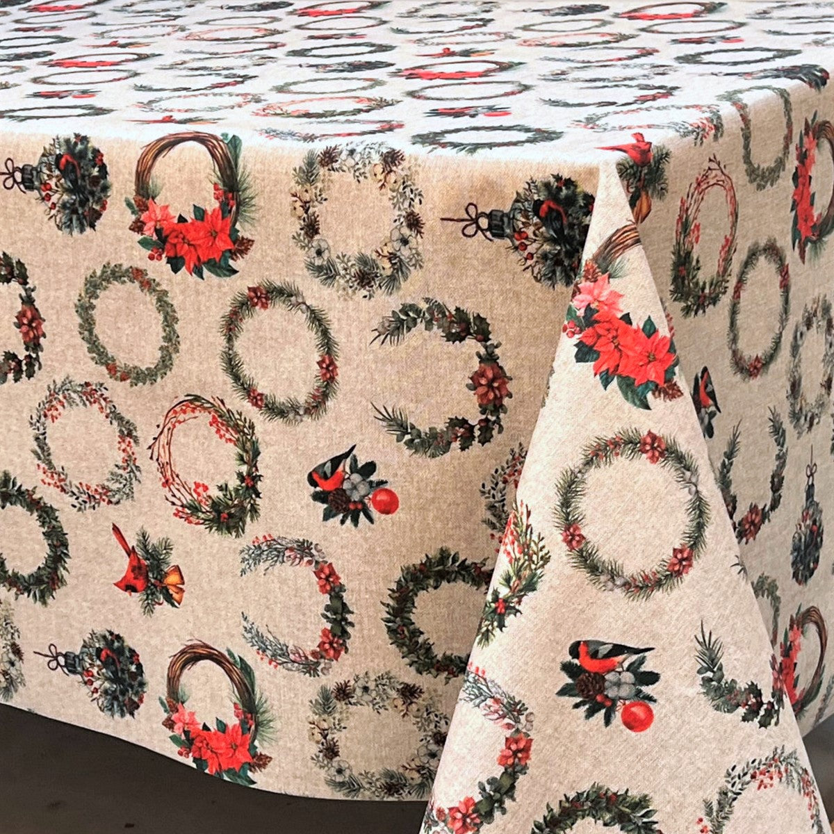 Julens Kranser Natur – Juleakrylduk med vakre kranser