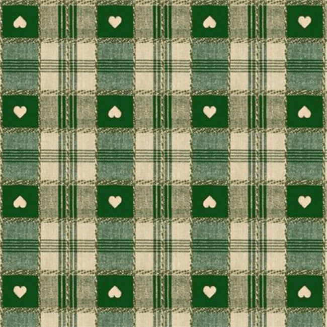 Julevoksduk – Hjerter i Ruter grønn 140 cm
