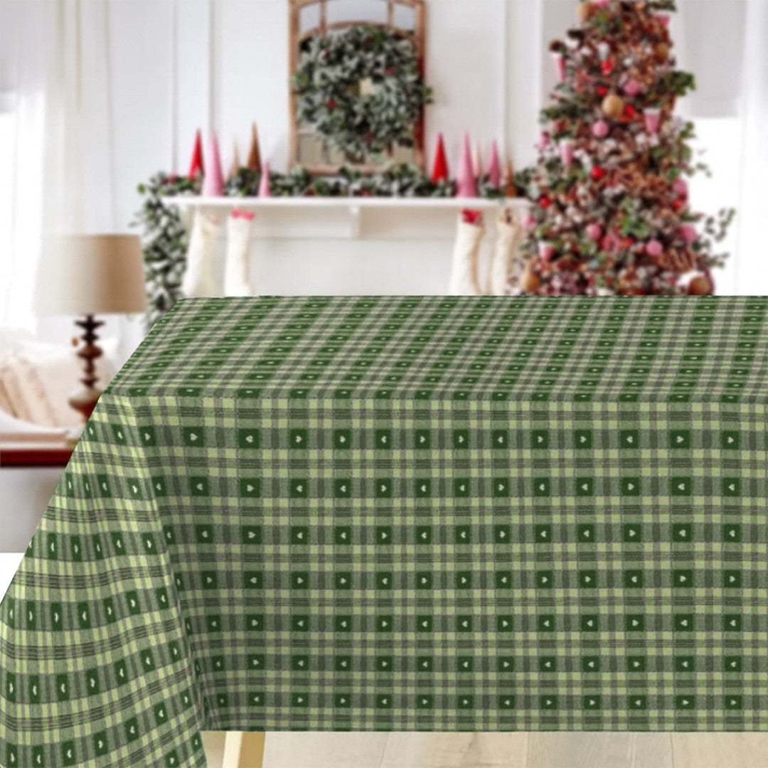 Julevoksduk – Hjerter i Ruter grønn 140 cm