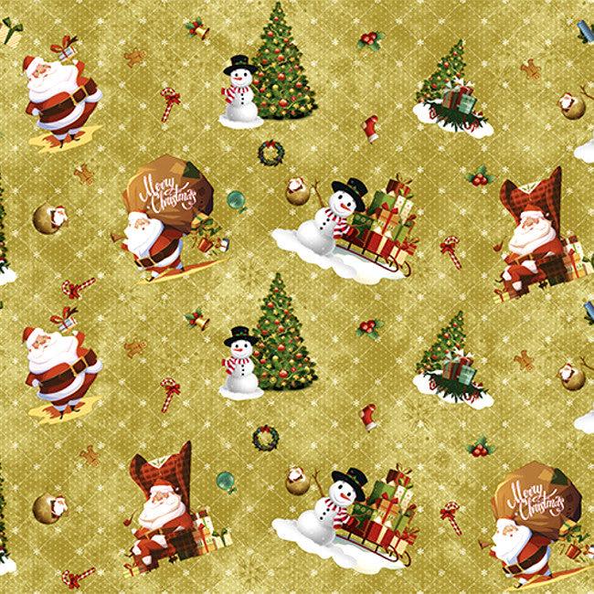 Julevoksduk Merry Christmas - Gyllen Jul