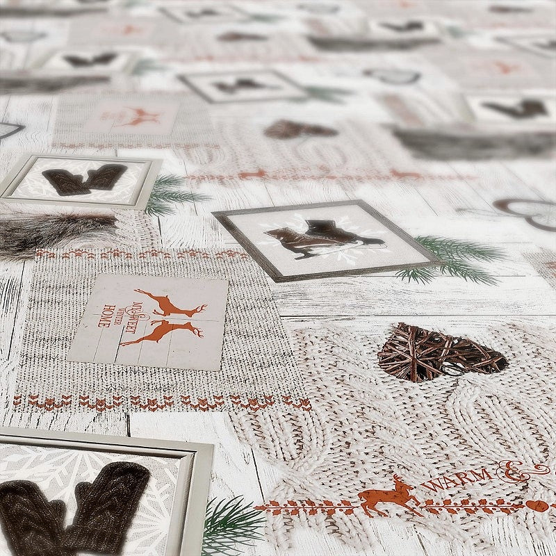 Rund julevoksduk På skøyter i julen