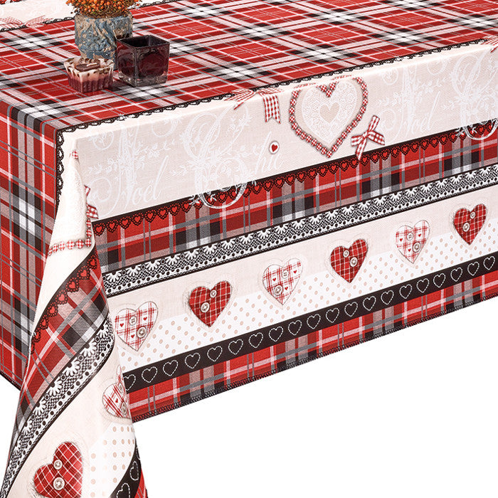 Julevoksduk – Quiltet Jul rød