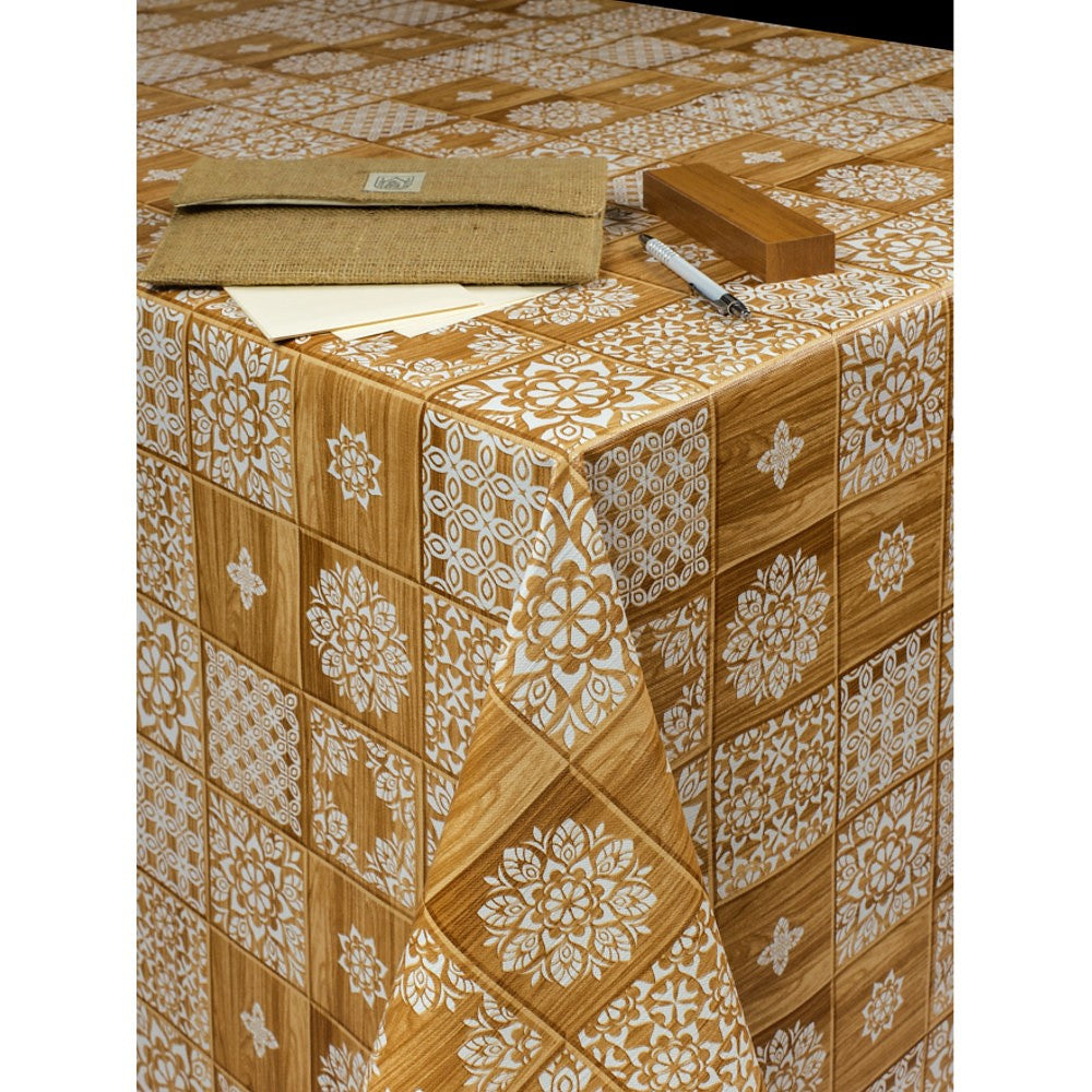 Fliser Gyldenbrun – Voksduk med tekstillook