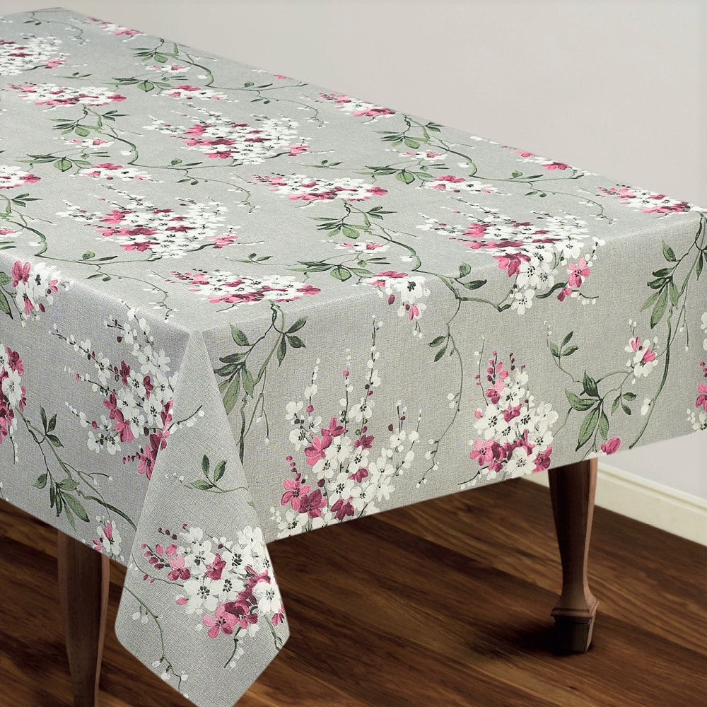 Voksduk – Kirsebær i blomst lyserosa 160 cm bred