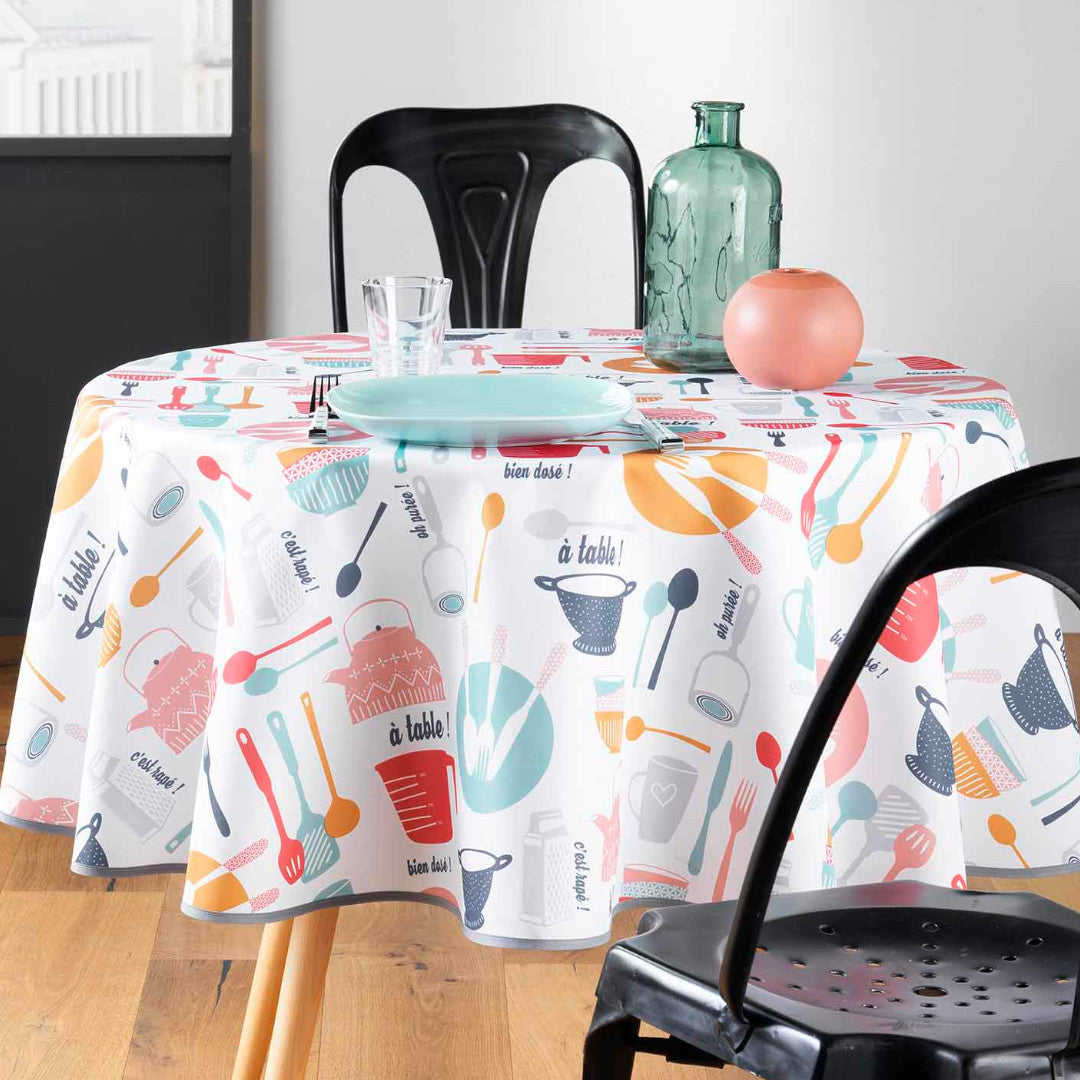 Kitchen Multico Ø 180 cm, rund duk med flekkavvisende behandling