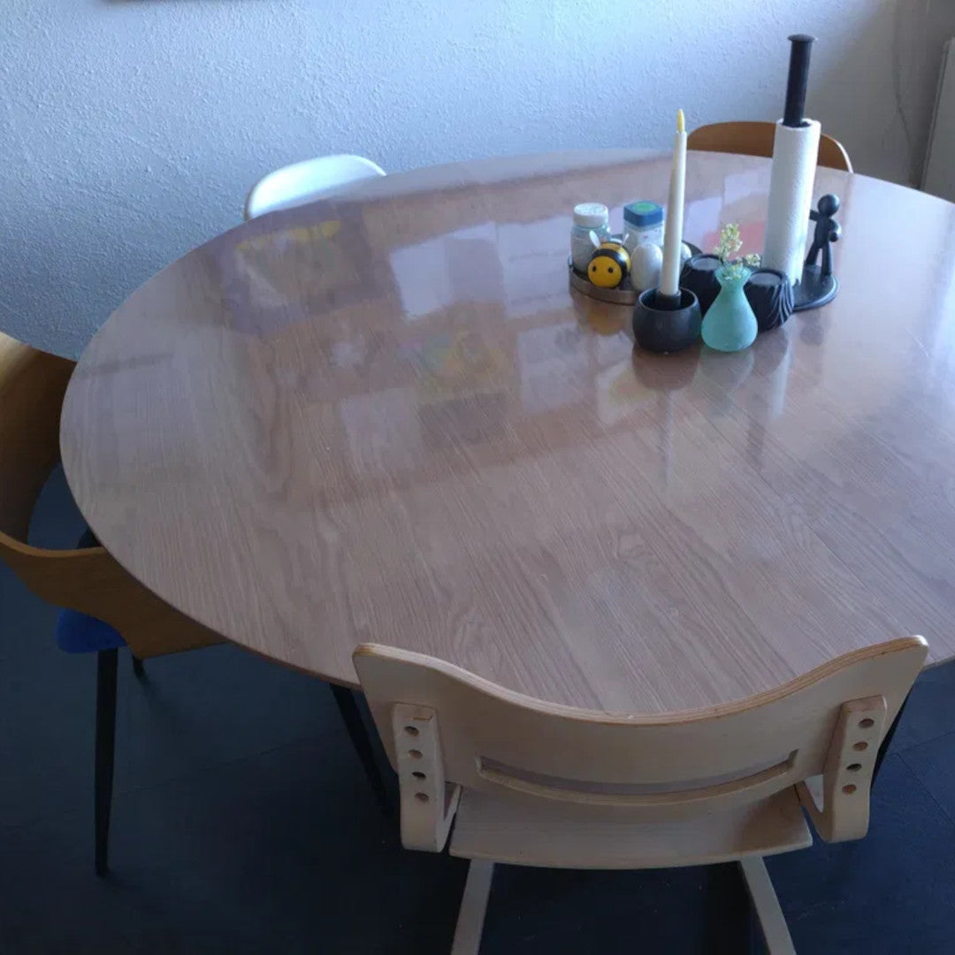 Klar plast – rund gjennomsiktig voksduk med strikk