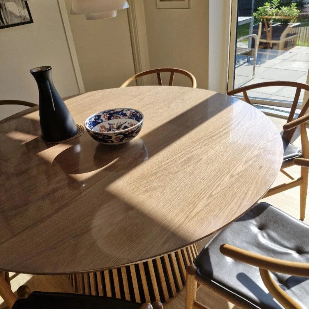 Klar plast – rund gjennomsiktig voksduk med strikk